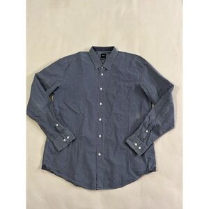 HUGO BOSS Slim Fit Long Sleeve Geometric Print Dress Shirt Mens XXL100% Cotton